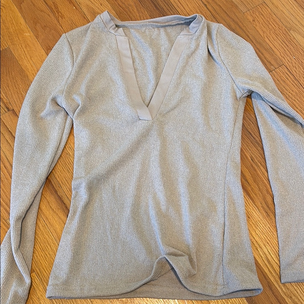 Gray Long Sleeve Women's Top